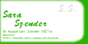 sara szender business card